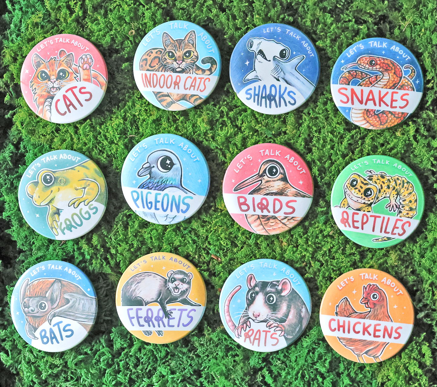 Let's Talk About Animals Biodegradable Button Badges