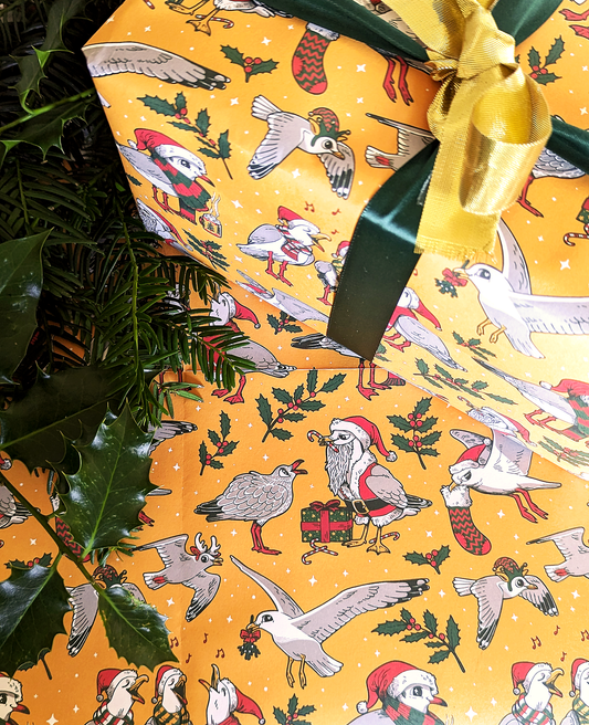 Festive Gull Wrapping Paper
