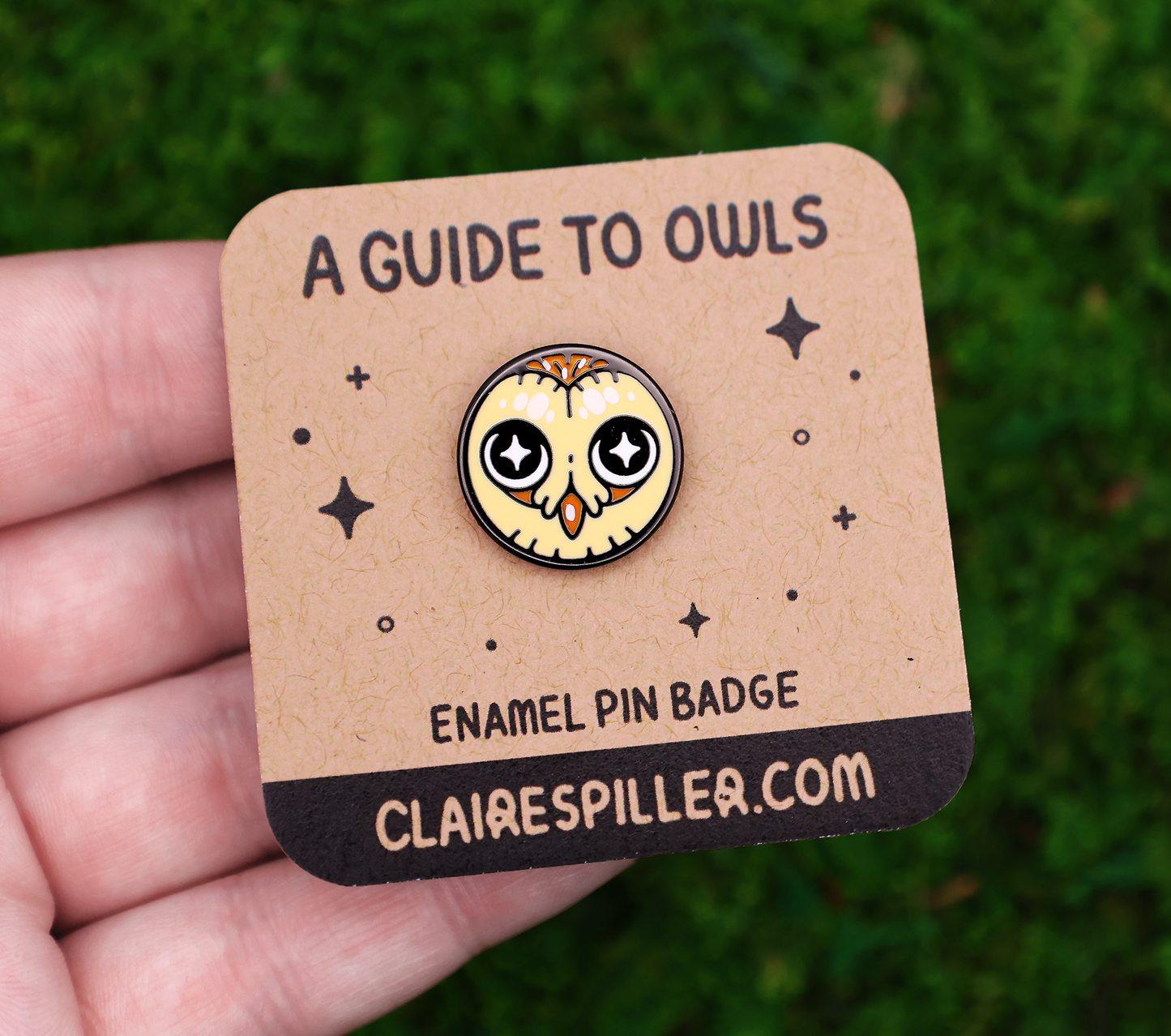 Barn Owl Face Enamel Pin