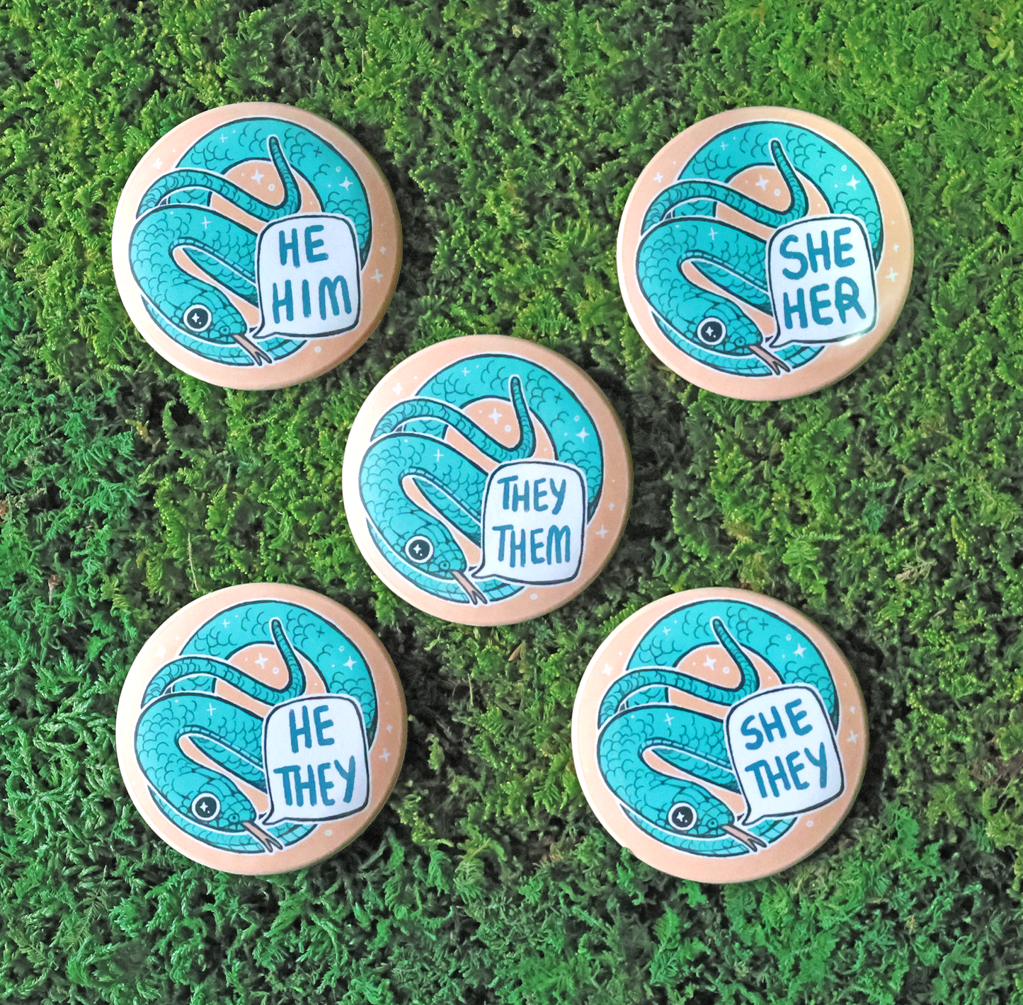 Wild Pronoun Button Badges