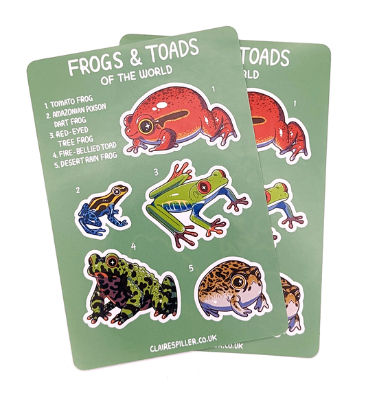 Frogs & Toads of the World Sticker Sheet